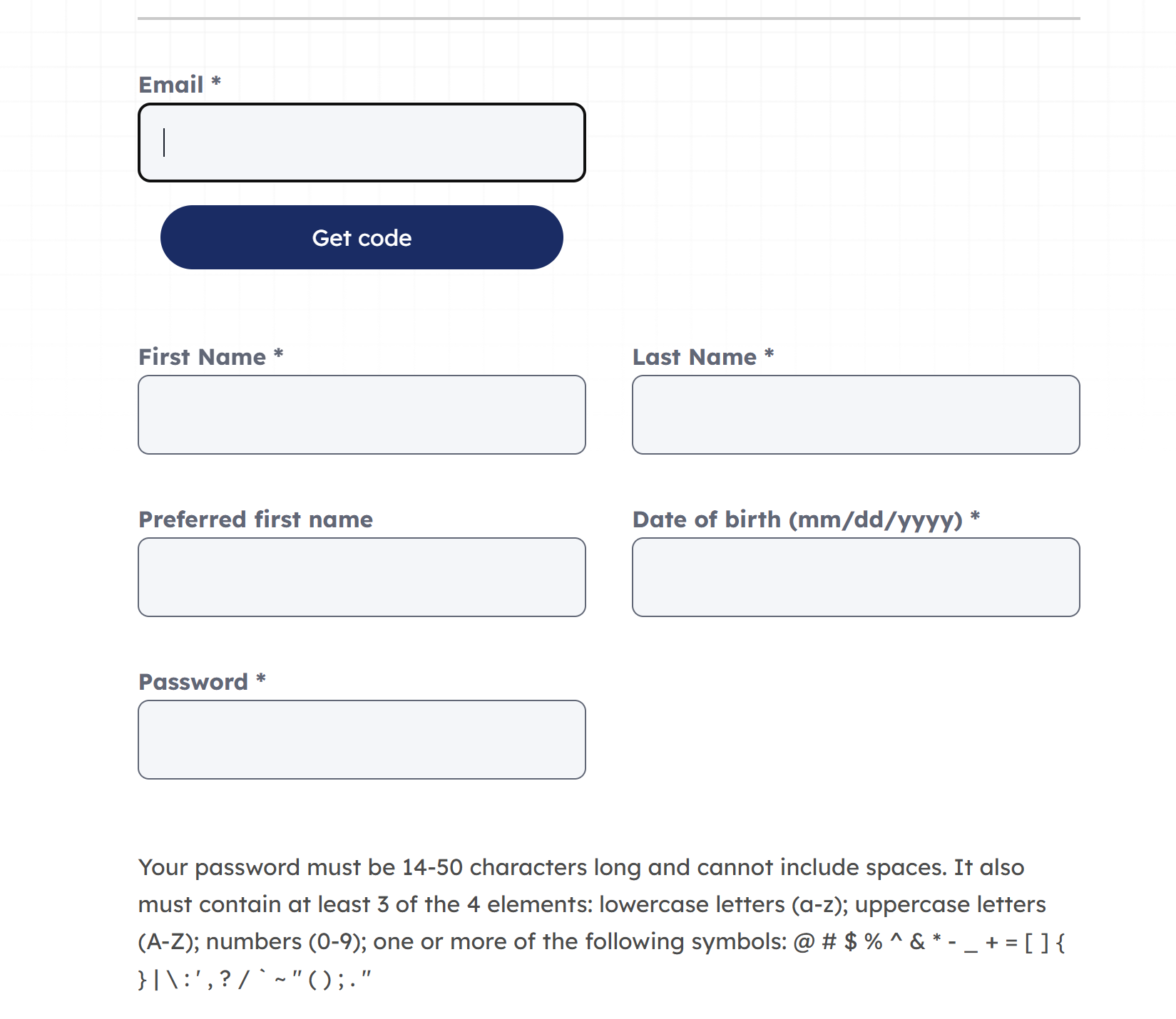ApplyTexas Account Creation Screenshot
