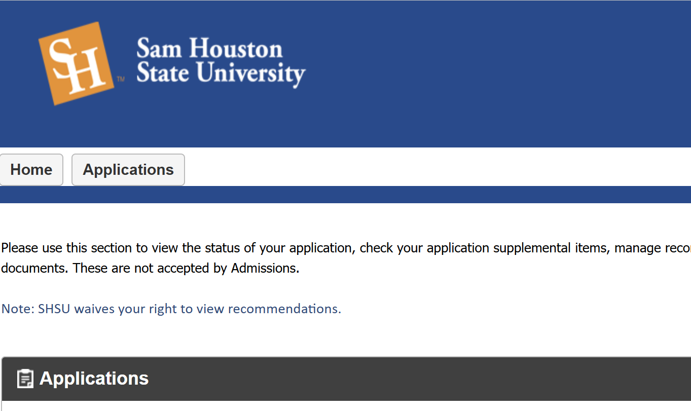 SHSU Self-Service Center Login Screenshot